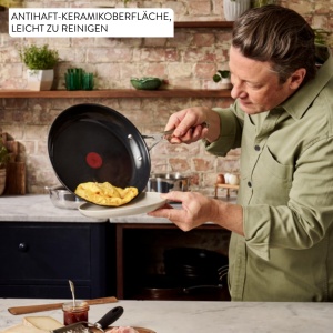 Tigaie din inox Jamie Oliver TEFAL 24 cm, antiaderenta, cu maner ergonomic - Img 2
