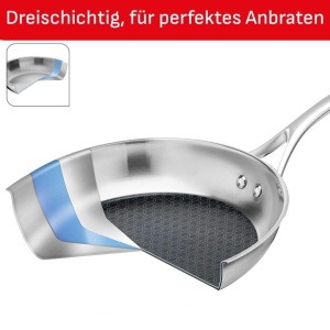 Tigaie din inox Tefal Eternal Mesh 28 cm, antiaderenta, pentru toate tipurile de aragaz - Img 3