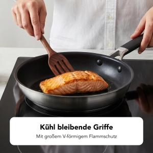 Tigaie din otel inoxidabil KitchenAid 24 cm - Inductie, antiaderenta, ergonomica - Img 7