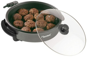 Tigaie electrica Bestron AHP1800Z, 40cm, 1500W, neagra - Img 3
