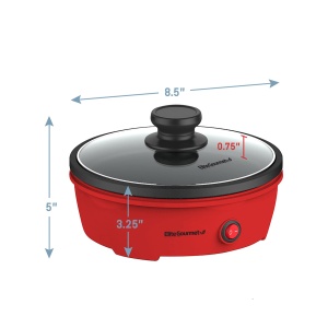 Tigaie electrica Elite Gourmet EGL-6101, 21.6 cm, 650 W, antiaderenta, rosie - Img 8