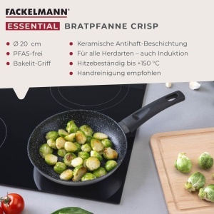 Tigaie Fackelmann Essential Crisp 20 cm Ceramica Negru Inductie - Img 3
