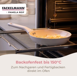 Tigaie Fackelmann x Pamela Reif 20 cm Aluminiu reciclat Beige pastel Acoperire ceramica fara PFAS - Img 5