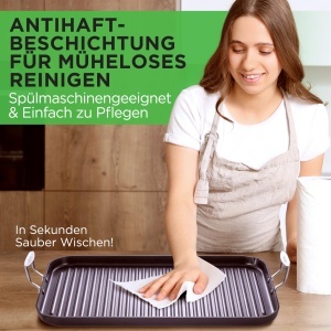 Tigaie Grill Nutrichef 56x32 cm cu Rillen, Antiadherenta, pentru Gaz, Electric si Inductie - Img 5