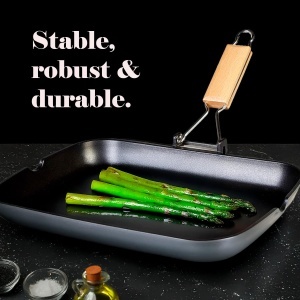 Tigaie grill Wecook EcoStone, inductie, 34x24 cm, antiaderenta, maner pliabil - Img 6