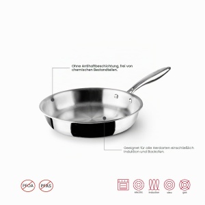 Tigaie IBILI Dreilagige, 22 cm, inox, inductie, fara teflon - Img 3