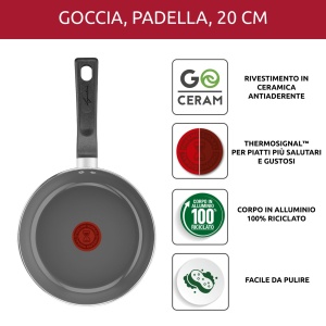Tigaie Lagostina Goccia 20 cm, Antiaderenta, Eco-Friendly, Inductie - Img 2