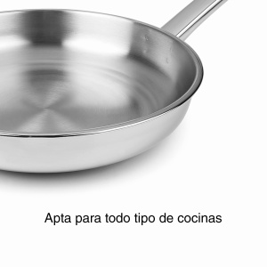 Tigaie profesionala Lacor Vitrocor 28 cm din otel inoxidabil argintie - Img 6