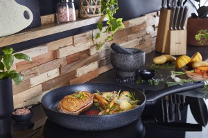 Tigaie Tefal Black Stone 28 cm, Antiaderenta Mineralia, Inductie, Neagra - Img 4