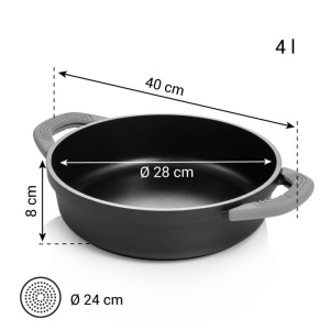 Tigaie Tescoma SmartCLICK 28 cm, cu manere detasabile din silicon - Img 6