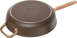 Tigaie ZWILLING Milano 28 cm cu capac din sticla, aluminiu, antiaderenta ceramica, maro - Img 3