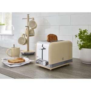 Toaster 2 felii Swan Retro ST19010CNEU, 815W, 6 trepte de rumenire, crem - Img 3