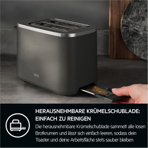 Toaster AEG Deli, 7 setari de rumenire, functie de dezghetare, culoare antracit - Img 2