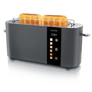 Toaster Arendo LEVEL TOUCH, 2 felii, 1000W, 6 trepte rumenire, ecran LED, Gri