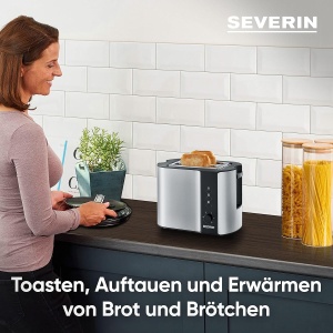 Toaster Automatik SEVERIN AT 2589, 800 W, Inox, cu Brotchenaufsatz - Img 3