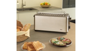 Toaster Braun HT5220BK cu 2 fante extra-lungi si 8 trepte de rumenire, negru - Img 5