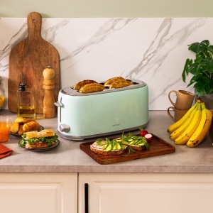Toaster Cecotec ToastTaste 1600 Retro Double Green, 4 felii, 1630W - Img 2