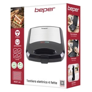 Toaster electric Beper P101TOS040 pentru 4 felii, 1400 W, placi antiaderente - Img 9