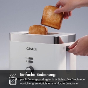 Toaster GRAEF TO61, 2 felii, 6 nivele de rumenire, alb - Img 5