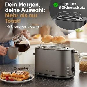 Toaster ProfiCook PC TA 1291, 2 felii, 950W, inox mat, functie de dezghetare - Img 2