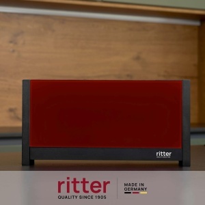Toaster Ritter Volcano 5, extra schmal, cu suport pentru chifle, rosu - Img 2