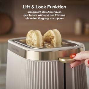 Toaster Russell Hobbs Bronte 2 felii, 6 niveluri de rumenire, finisaj mat, culoare piatra - Img 4