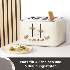 Toaster Salter Pebble cu 4 Fante, Functie Ridicare, 6 Niveluri de Rumeneala - Img 2