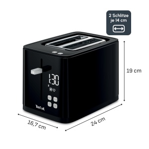 Toaster Tefal Digital din Otel Inoxidabil, 2 Feliute, 7 Niveluri Bronzare, Negru - Img 3