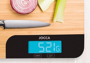 Tocator din bambus Jocca cu cantar integrat afisaj LED 35x26x25 cm capacitate 15 kg - Img 3