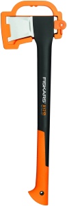 Topor de despicat Fiskars, inclusiv lama/protectie de transport, lungime: 60 cm, acoperit antiaderent, lama din otel de inalta calitate/maner din plastic ranforsat cu fibra de sticla, negru/portocaliu, x17-m, 1,53 kg, 1015641 - Img 1