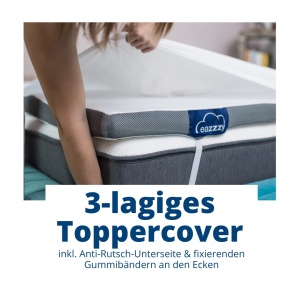 Topper ortopedic Genius Eazzzy Deluxe 140x200x9cm H2 H3, cu spuma gel - Img 5