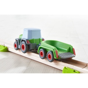 Tractor cu Remorca HABA 305562, Jucarie pentru Copii de la 2 Ani, Verde - Img 4