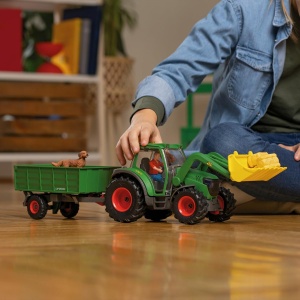 Tractor cu remorca Schleich Farm World 42608, 50 piese, cu figurine - Img 2