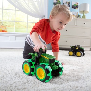 Tractor John Deere Monster Treads cu roti luminoase, verde - Img 7
