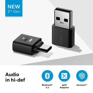 Transmitator audio Bluetooth Sennheiser BTD 700, aptX Lossless, USB-C si USB-A - Img 2