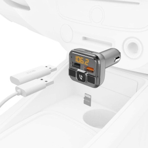 Transmitator FM Bluetooth Hama pentru radio auto cu incarcator auto, sistem hands-free (adaptor auto pentru priza bricheta cu conexiuni pentru microSD, stick USB si QC 3.0 pentru incarcare) argintiu - Img 8