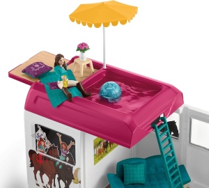 Transportor de cai Schleich Horse Club 42619, 227 piese, cu piscina - Img 10