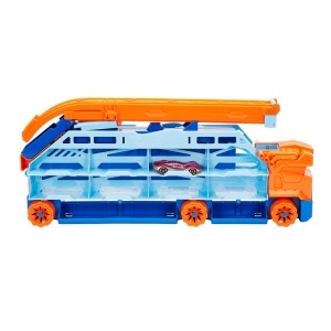 Transportor Hot Wheels City - Capacitate 20 masini, Rampa de lansare 60 cm, Include 1 vehicul - Img 3