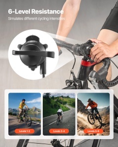 Trena pentru bicicleta VEVOR HS-QX-009AK, 6 niveluri de rezistenta, negru - Img 2