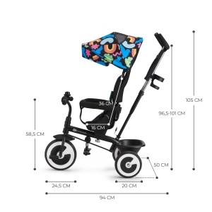 Tricicleta Kinderkraft Aston, pentru copii de la 9 luni, cu scaun rotativ si copertina - Img 8