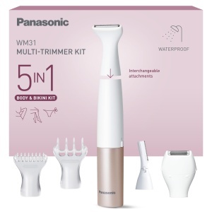 Trimmer 5-in-1 Panasonic ES-WM31, Waterproof, Culoare Alb-Gold