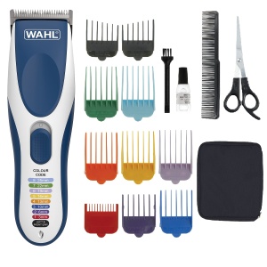 Trimmer de par Wahl Color Pro, fara fir, 8 piepteni, lame din otel carbon