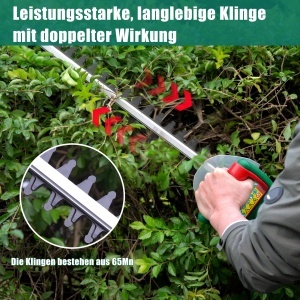 Trimmer electric pentru gard viu HYCHIKA 550W, lama 45 cm, distanta dinti 18 mm, sistem siguranta - Img 2