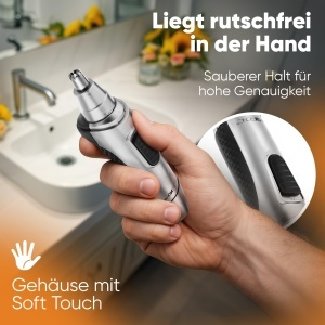 Trimmer nas si urechi Clatronic NE 3595 cu lumina inox Soft-Touch - Img 4