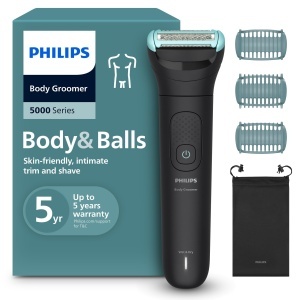 Trimmer pentru barbati Philips Bodygroom Series 5000, 100 duschfest, acumulator 100 min