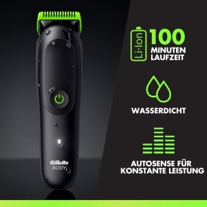 Trimmer pentru corp si zona intima GilletteLabs i5, tehnologie SkinFirst, negruverde - Img 6