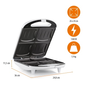 Tristar SA-3065 Sandwich Maker - 4 sandvisuri in acelasi timp - acoperire antiaderenta - Img 3