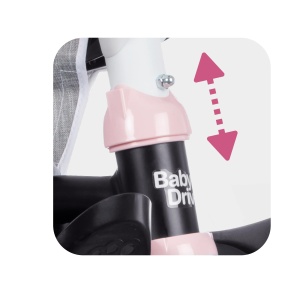 Trotineta 3-in-1 Smoby Baby Driver Plus Rosa, pentru copii de la 10 luni - Img 10
