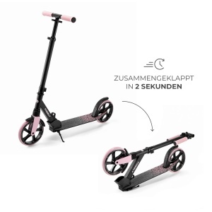 Trotineta copii si adulti Kinderkraft Freely pliabila roti PU 20 cm roz - Img 4