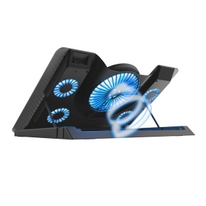 Trust Gaming Laptop Cooler GXT 1125 Quno Cooling Pad, Cooler Stand, Iluminare LED, 5 ventilatoare, previne supraincalzirea, pentru laptopuri/notebook-uri/Macbook-uri de pana la 17.3 inci - Img 9